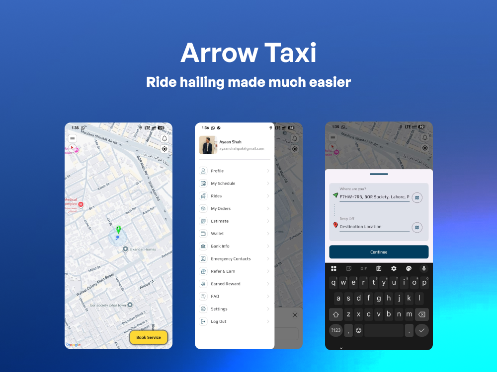 Arrow Taxi Mobile App